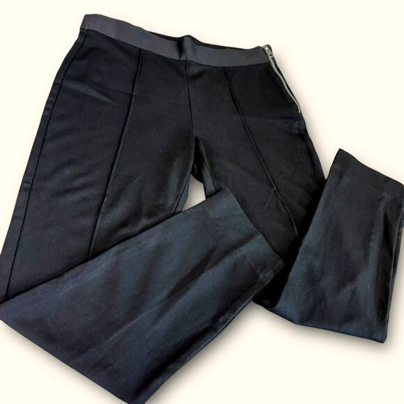 Everlane Crop Ponte Stretch Leggings Pants Mid Rise Women Size 2 Black Side Zip - Picture 6 of 12